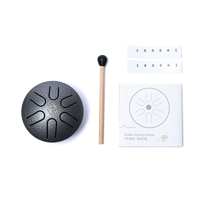 Hluru Mini Tambour à languette gris acier 6 notes La mi... | Pieralune