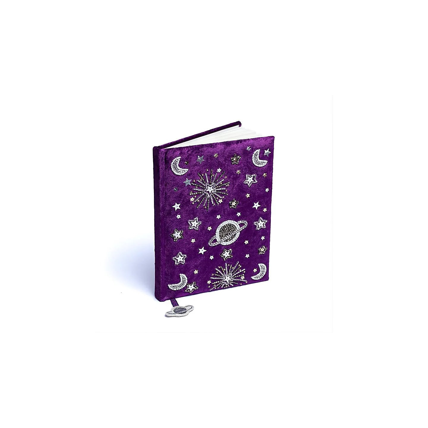 Carnet de notes velours violet avec galaxie | Pieralune