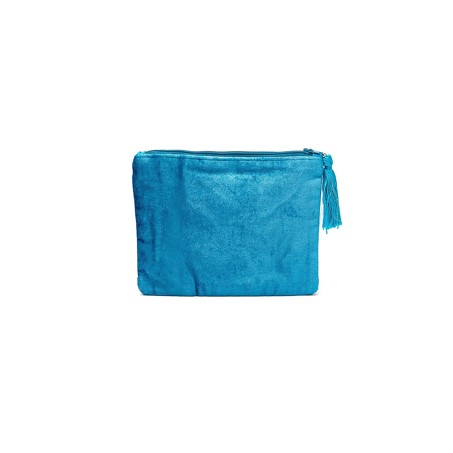 Pochette zippée en velours bleu avec Œil de la Providence | Pieralune