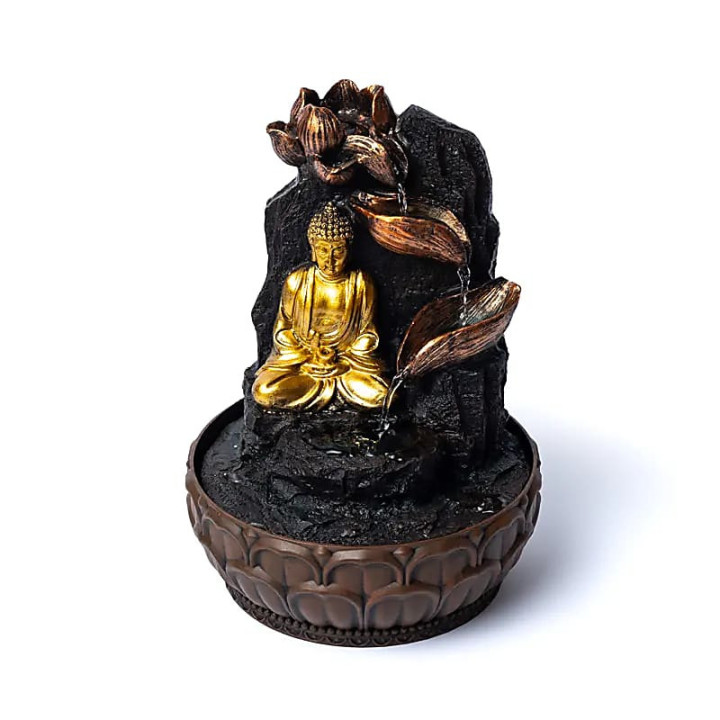 Fontaine à eau Lotus avec Bouddha méditant | Pieralune
