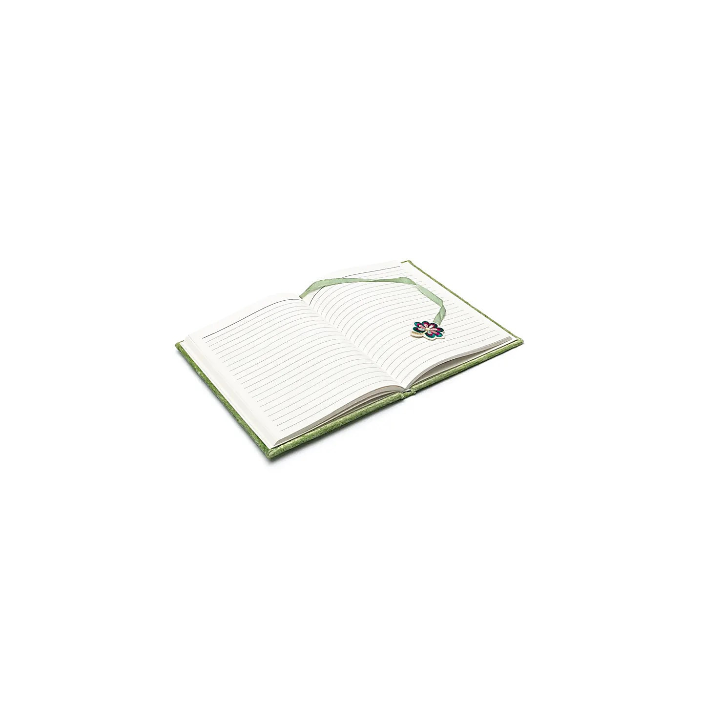 Carnet velours vert avec trèfle à quatre feuilles | Pieralune