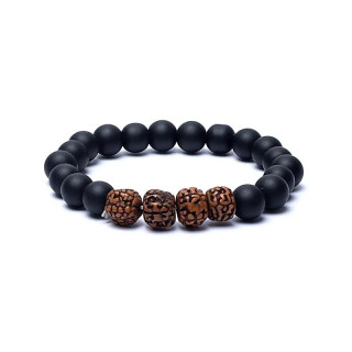 Bracelet rudraksha / onyx noir | Pieralune