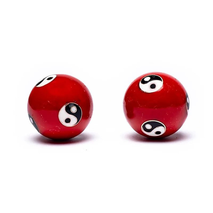 Boules de santé Qi Gong Yin et Yang rouge | Pieralune