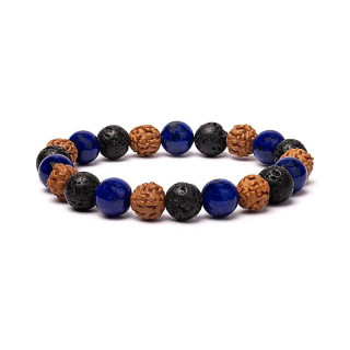 Bracelet pierre de lave / rudraksha / sodalite | Pieralune