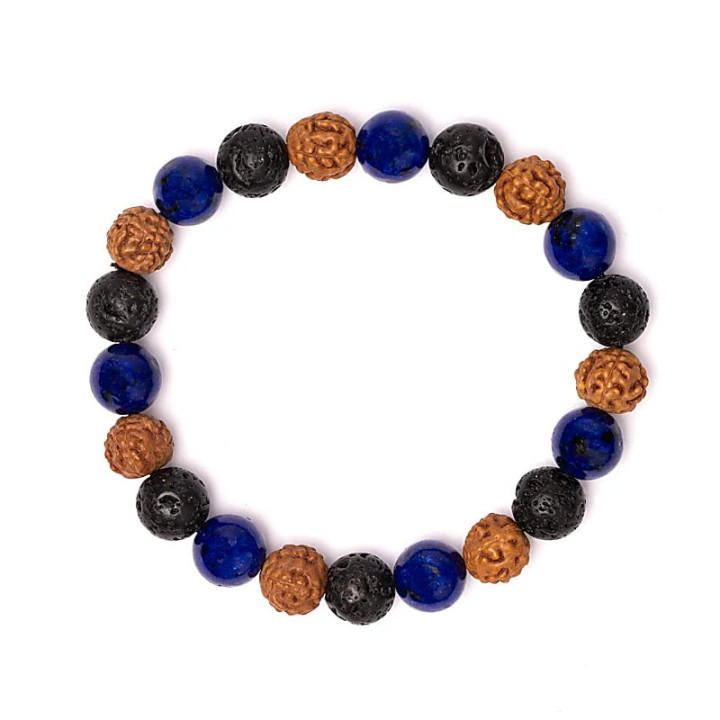 Bracelet pierre de lave / rudraksha / sodalite | Pieralune