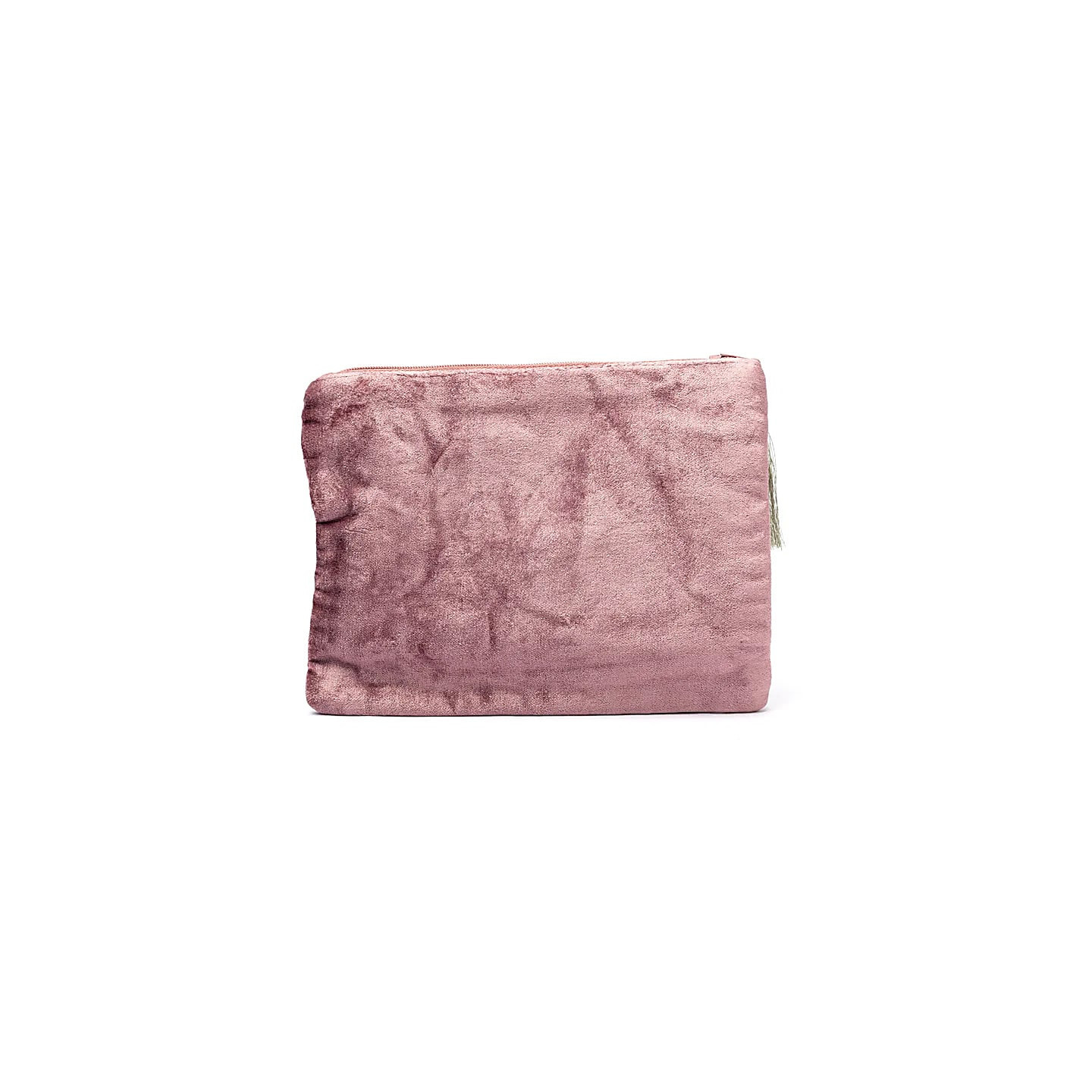 Pochette zippée en velours vieux rose avec Fleur de Vie | Pieralune