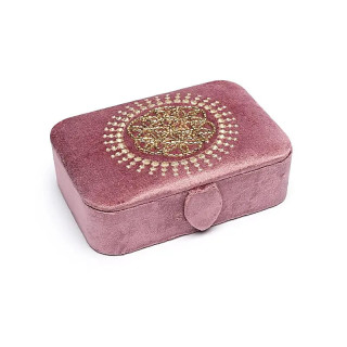 Coffret à bijoux / tarot velours vieux rose avec Fleur ... | Pieralune