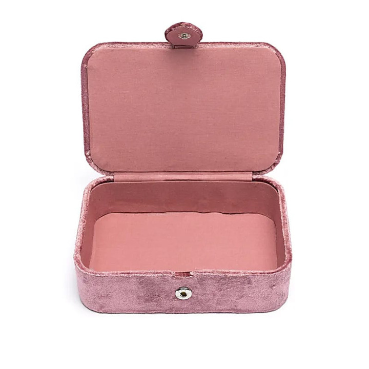 Coffret à bijoux / tarot velours vieux rose avec Fleur ... | Pieralune