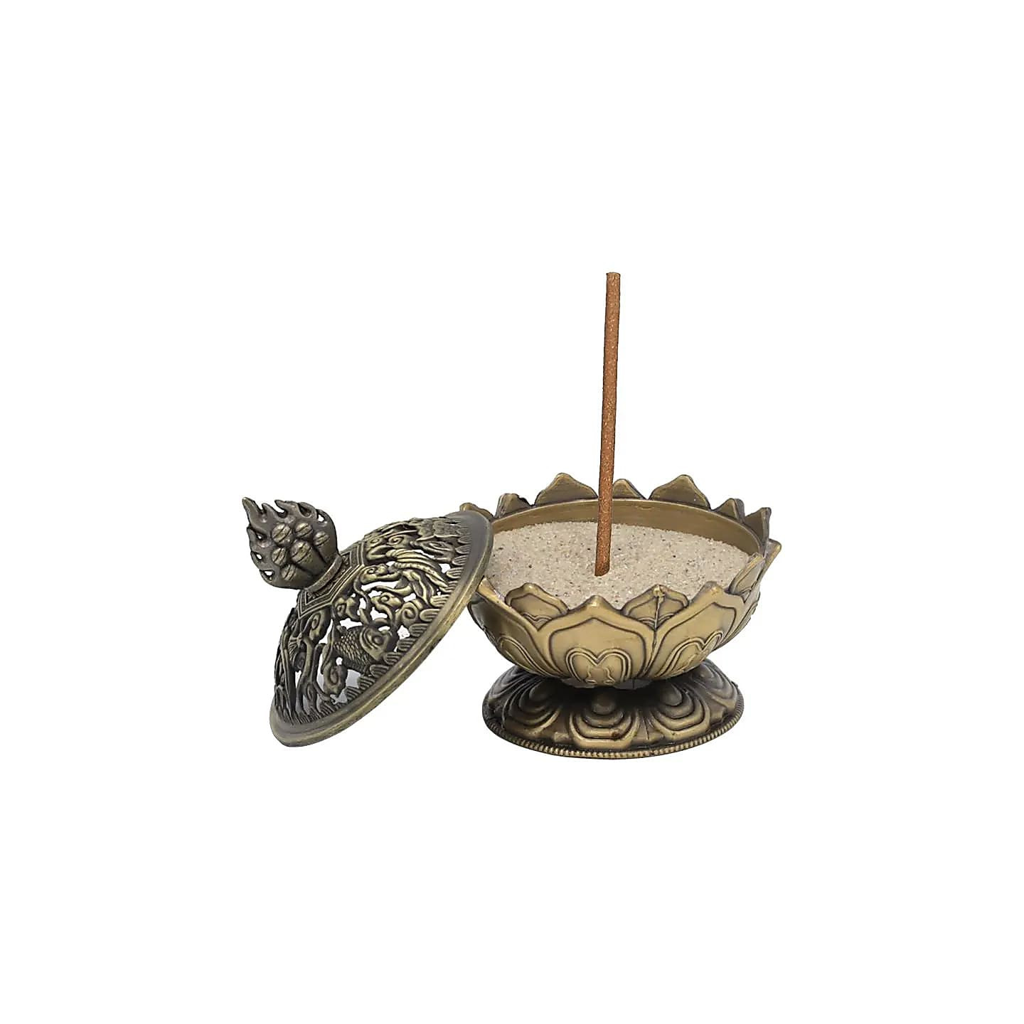 Brûleur d’encens Lotus couleur bronze | Pieralune