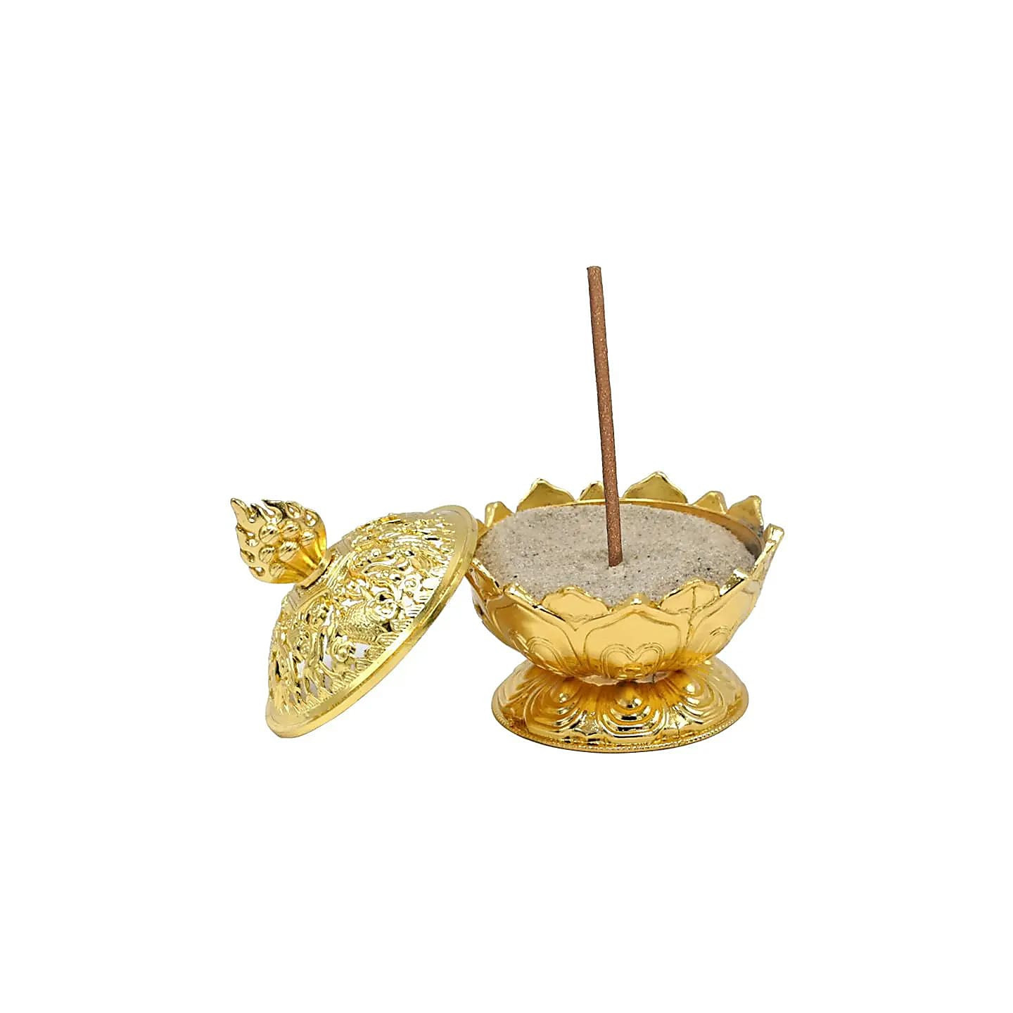Brûleur d’encens Lotus couleur or | Pieralune