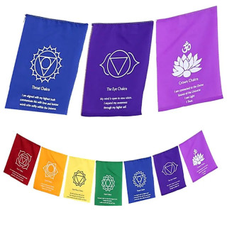 7 drapeaux Chakra sur un cordon | Pieralune