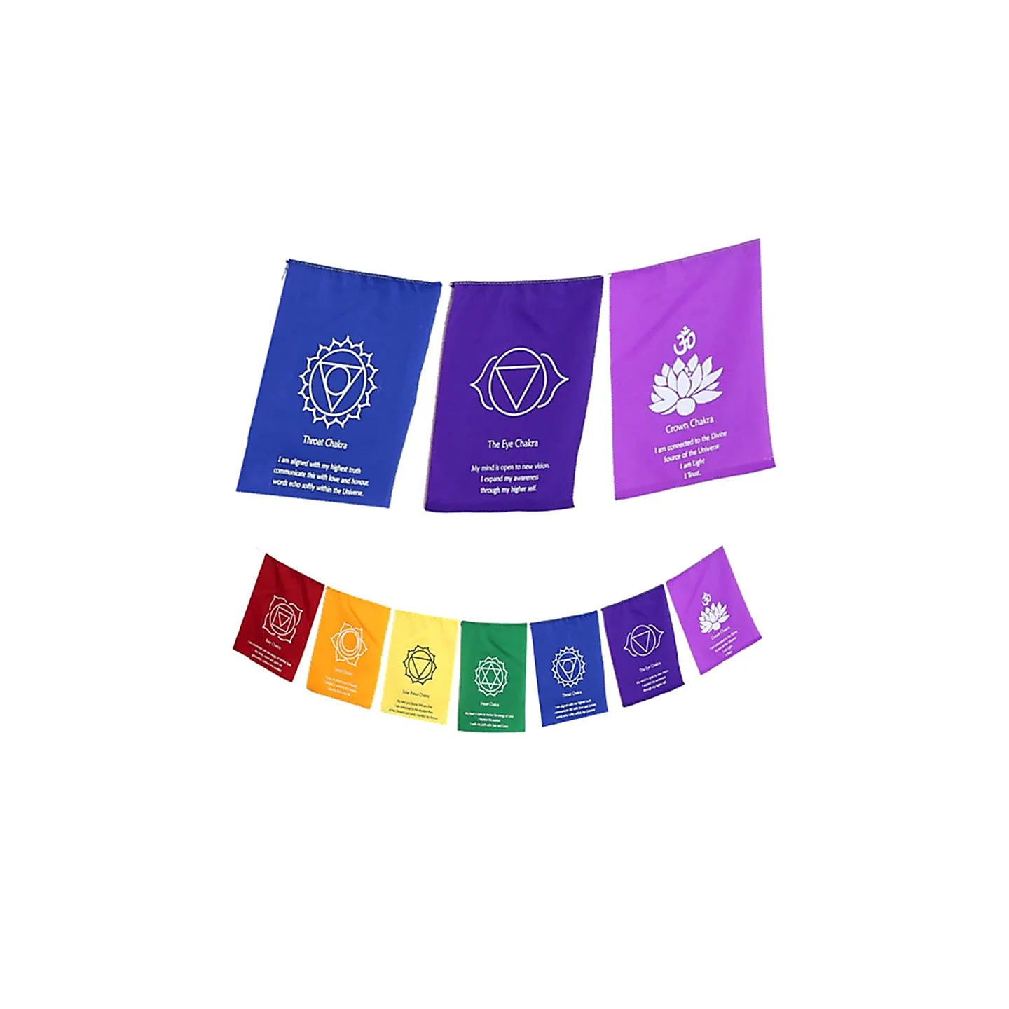 7 drapeaux Chakra sur un cordon | Pieralune