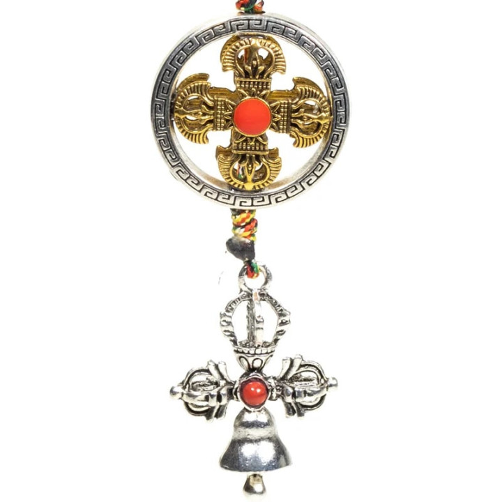 Pendentif de protection double dorje cloche | Pieralune
