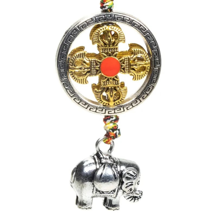 Pendentif de protection double dorje éléphant | Pieralune