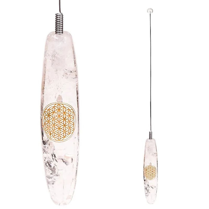 Bio-tensor Cristal de roche et fleur de vie | Pieralune