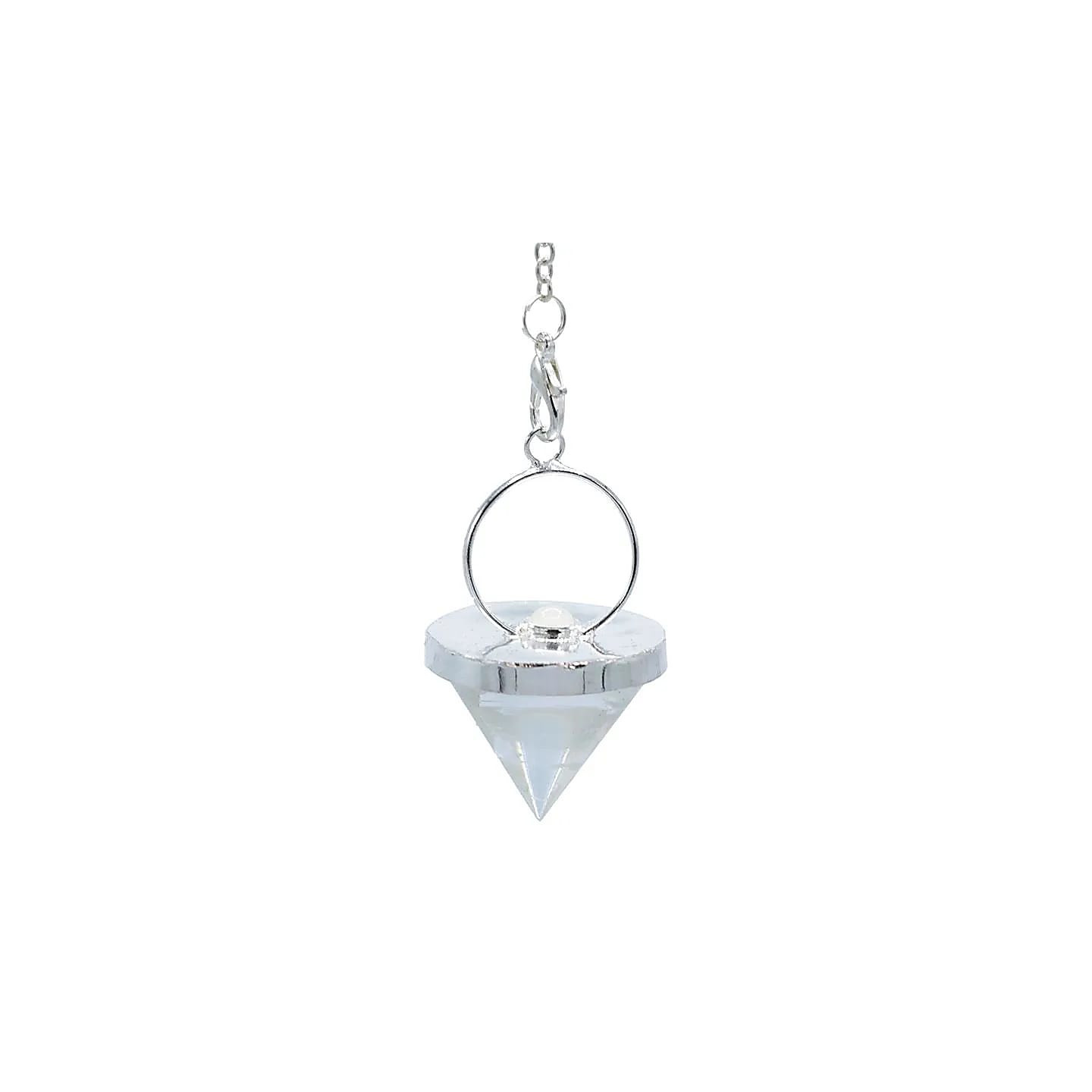 Pendule cristal de roche cône + Pierre de lune | Pieralune