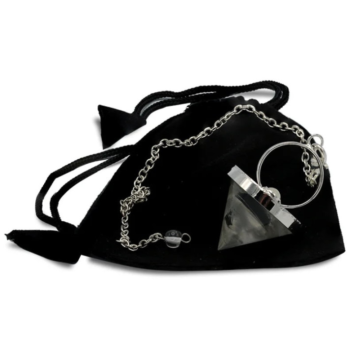 Pendule cristal de roche cône + Pierre de lune | Pieralune