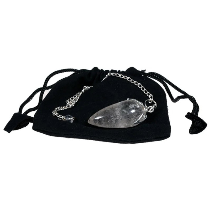 Pendule lotus cristal de roche en pointe | Pieralune