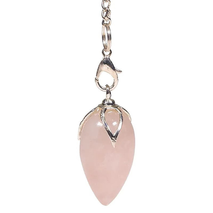 Pendule lotus Quartz rose en pointe | Pieralune