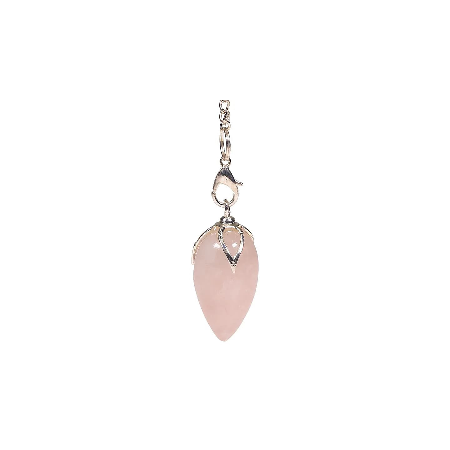 Pendule lotus Quartz rose en pointe | Pieralune
