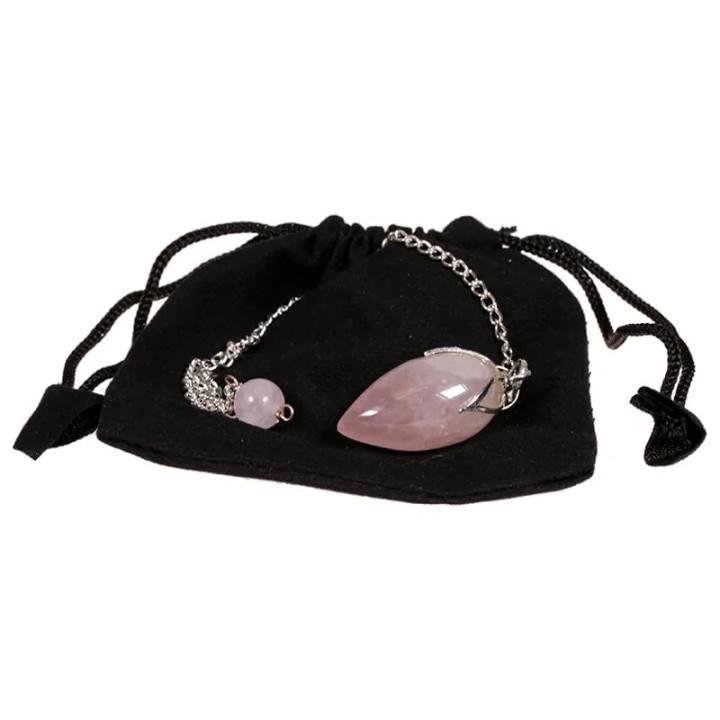 Pendule lotus Quartz rose en pointe | Pieralune