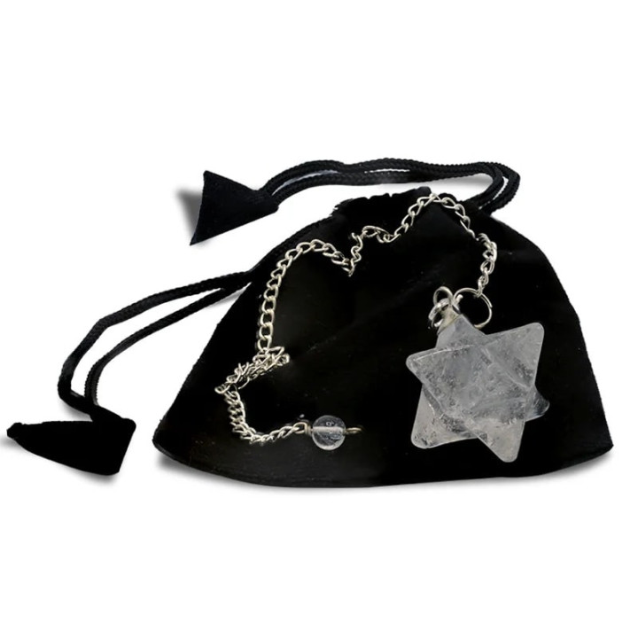 Pendule Cristal de Roche Merkaba 7 Chakra | Pieralune