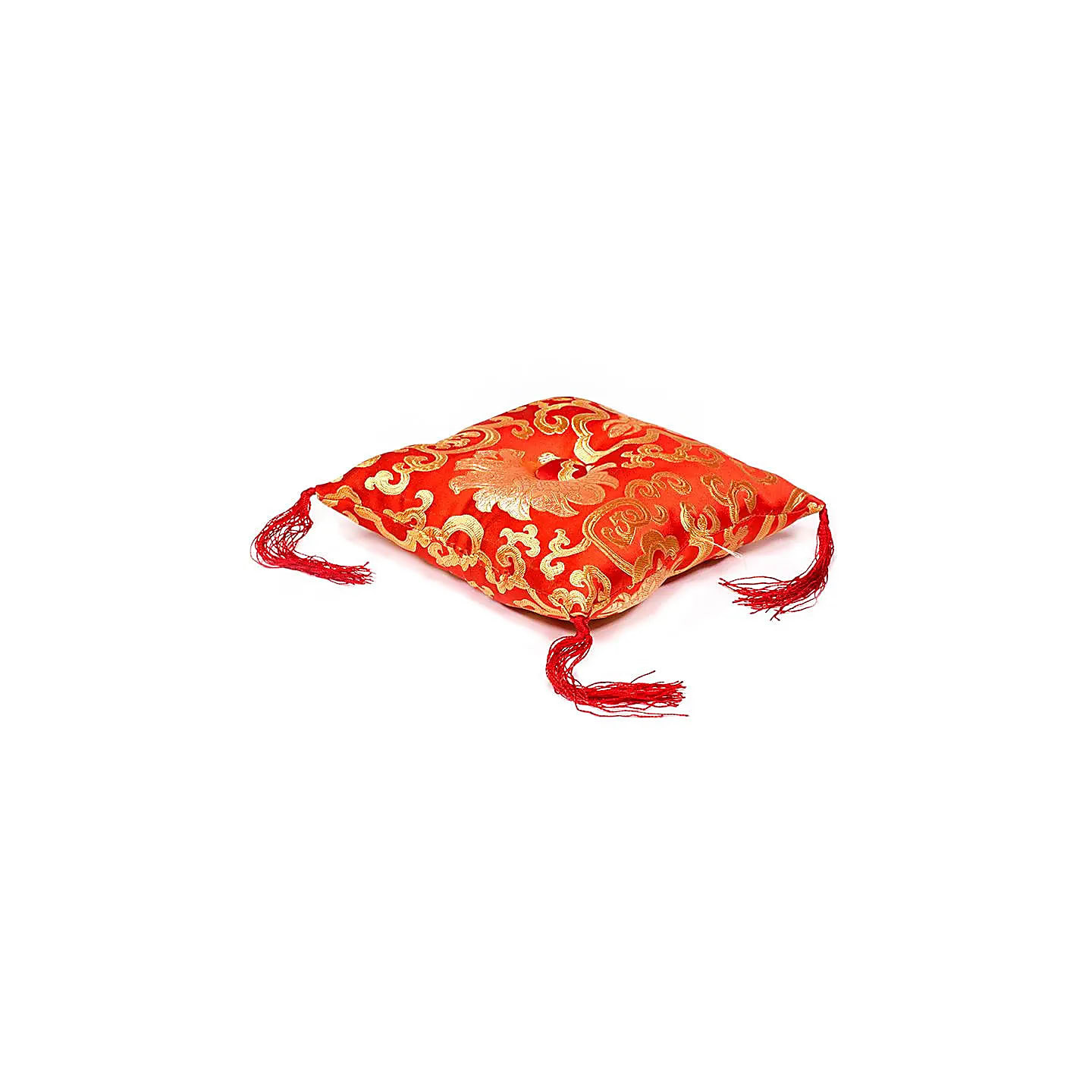 Coussin Rouge fleuri pour bol tibetain | Pieralune