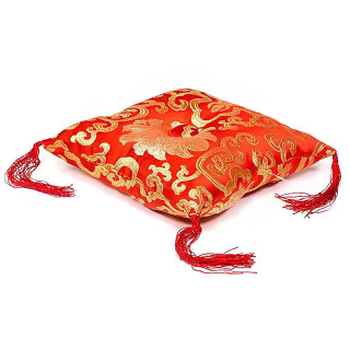 Coussin Rouge fleuri pour bol tibetain | Pieralune