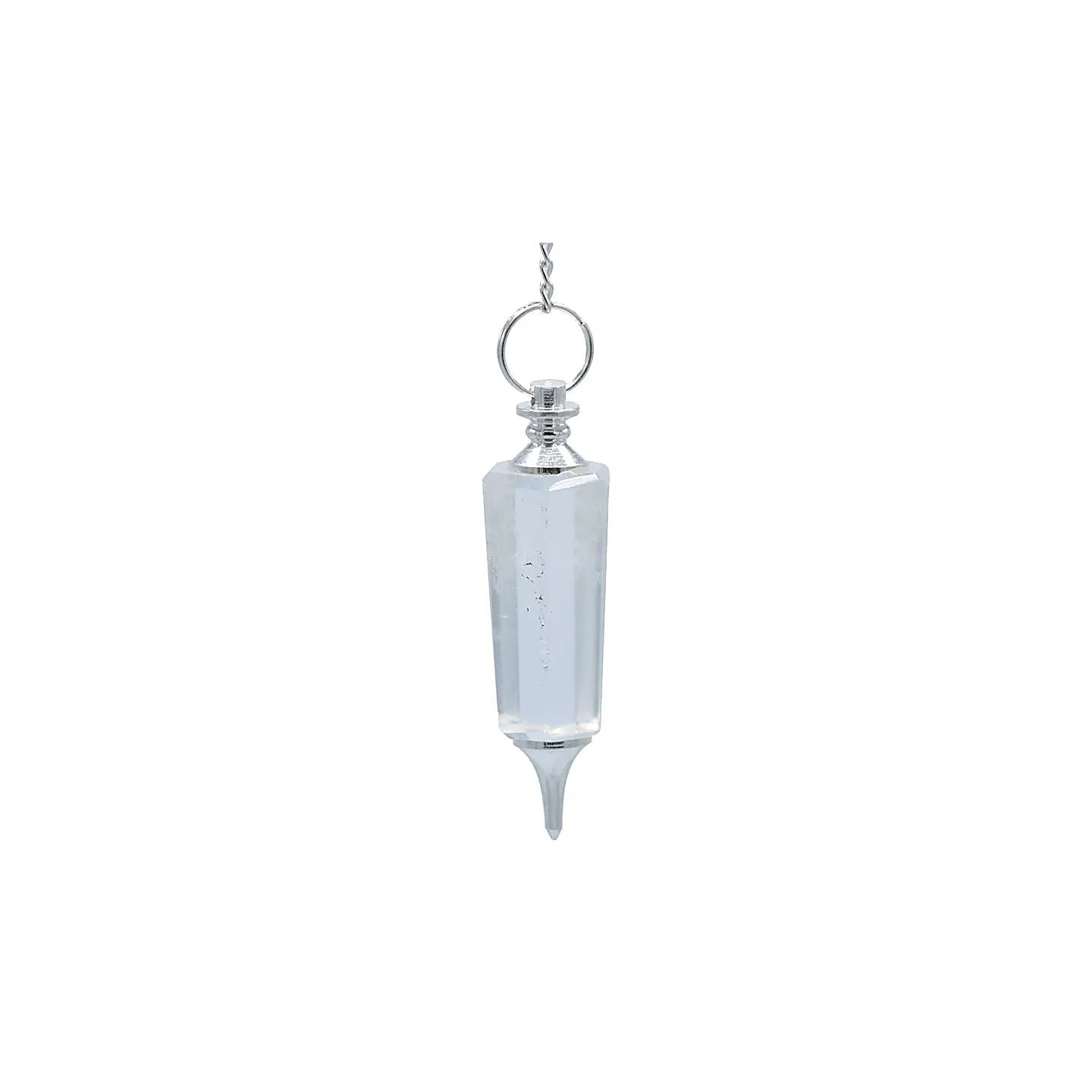 Pendule cristal roche facetté et métal | Pieralune