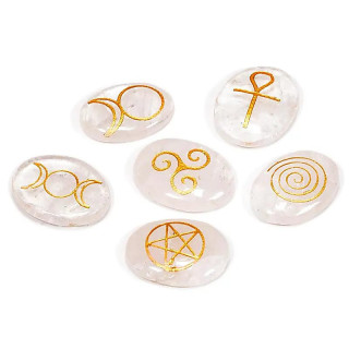 Wicca Symbols cristal de roche SET de 6 | Pieralune