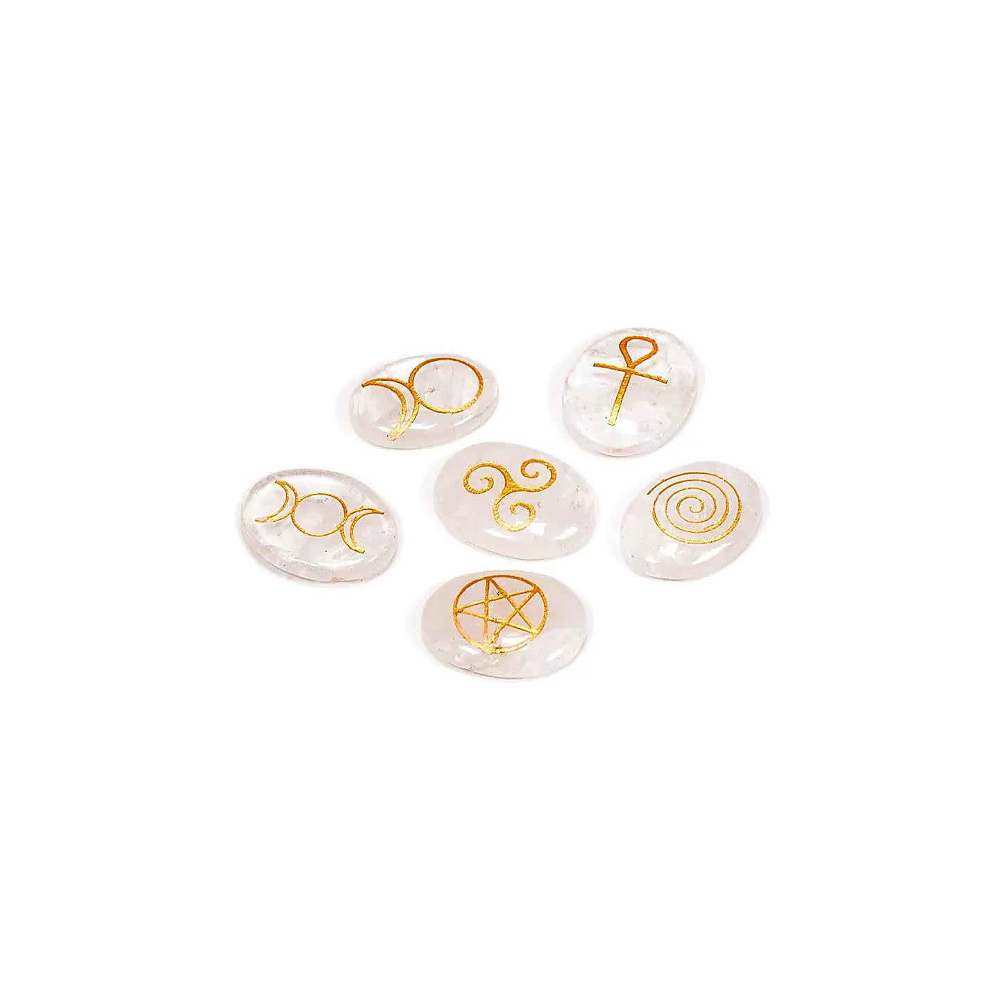 Wicca Symbols cristal de roche SET de 6 | Pieralune