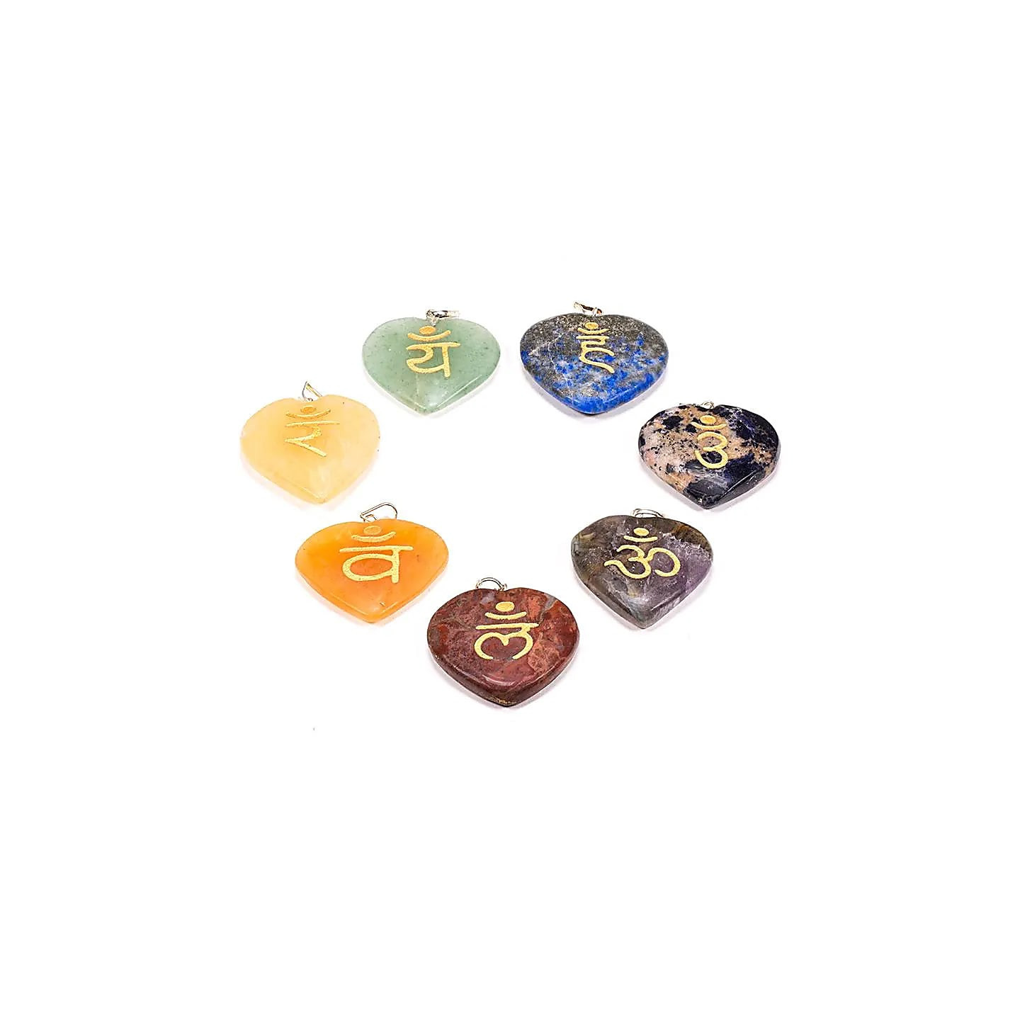 SET pendentifs cœurs symb. Chakra sanscrit | Pieralune