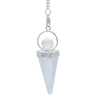 Pendule Divinité pointe et sphère Cristal de roche | Pieralune