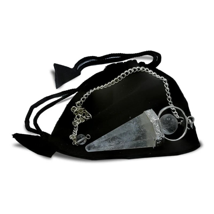 Pendule Divinité pointe et sphère Cristal de roche | Pieralune