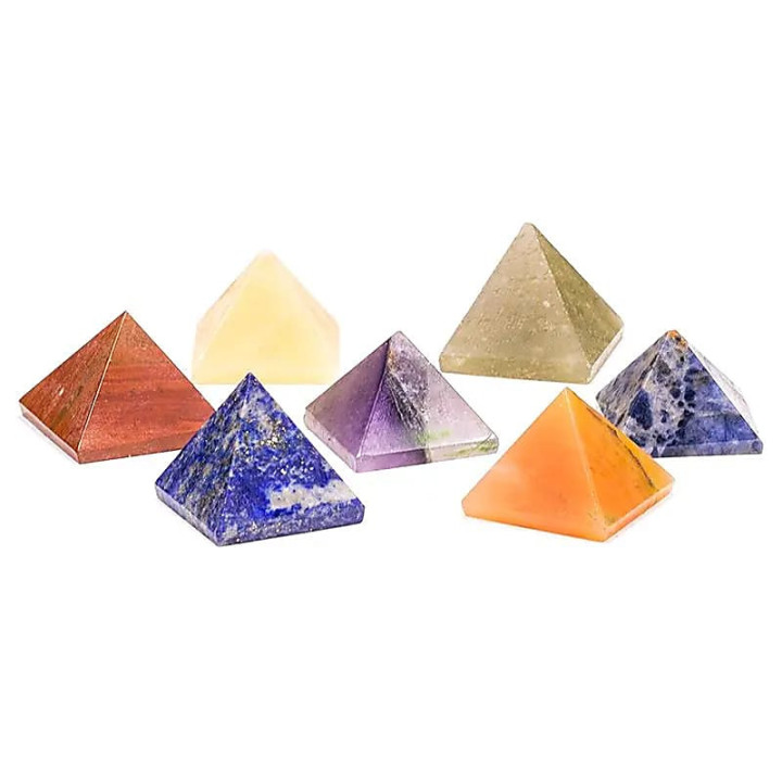 Chakra Lot de 7 pierres pyramidales | Pieralune