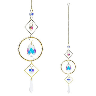 Attrape-soleil avec cœurs en cristal ronds | Pieralune