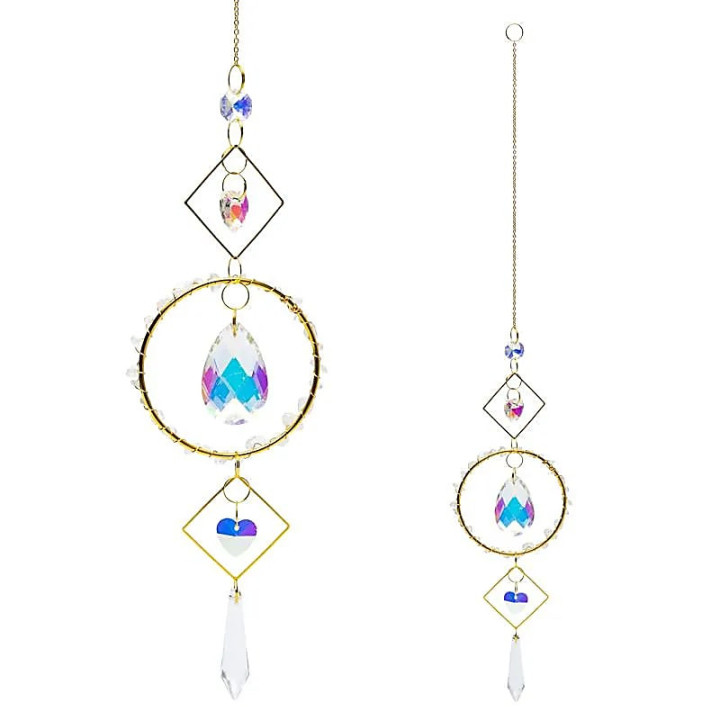 Attrape-soleil avec cœurs en cristal ronds | Pieralune