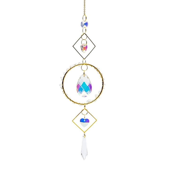 Attrape-soleil avec cœurs en cristal ronds | Pieralune