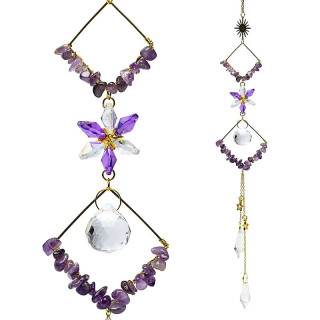 Attrape-soleil avec pierres d'améthyste et losanges | Pieralune