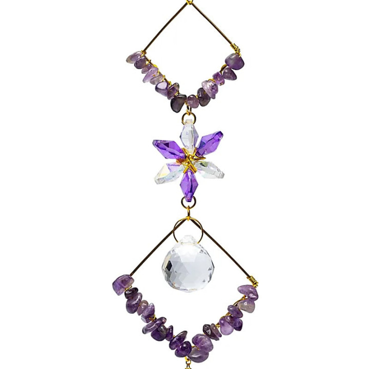 Attrape-soleil avec pierres d'améthyste et losanges | Pieralune