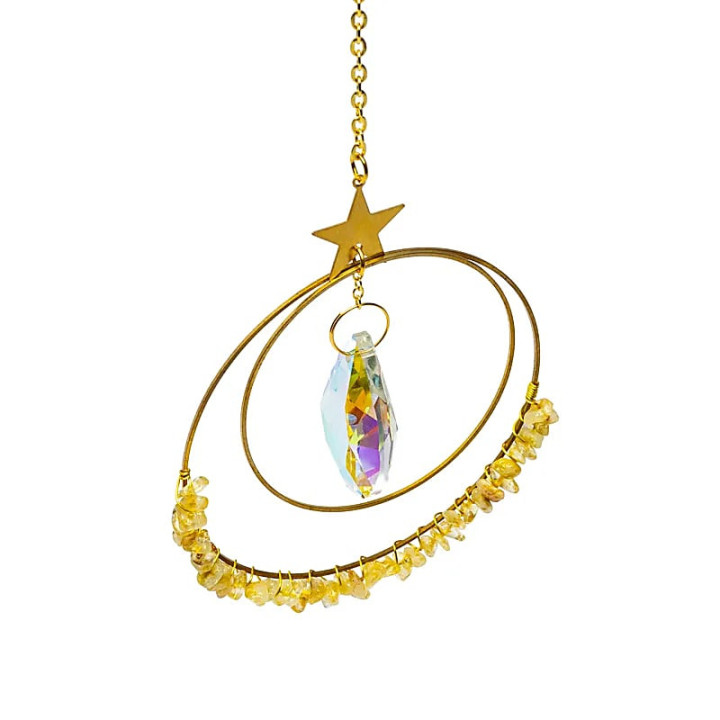 Attrape-soleil avec étoile, cristal et citrine | Pieralune