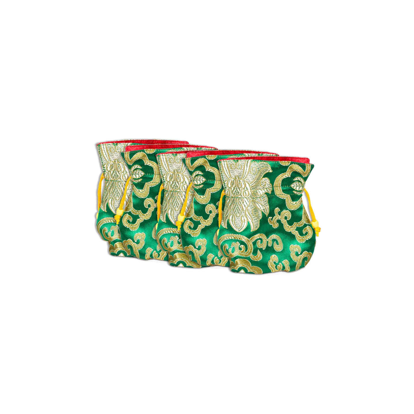 Bourse lotus brocart vert doublée | Pieralune