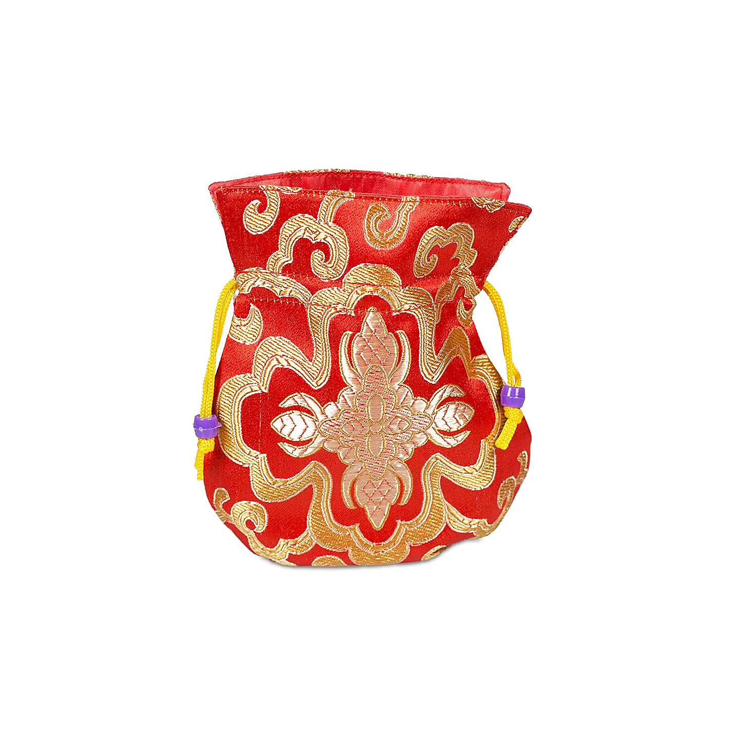 Bourse brocart rouge doublée | Pieralune