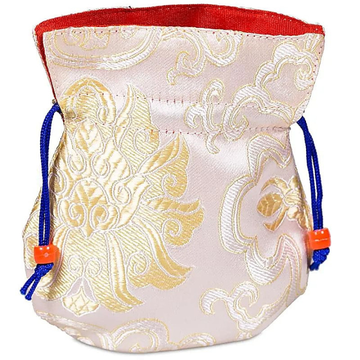 Bourse brocart blanc doublée | Pieralune