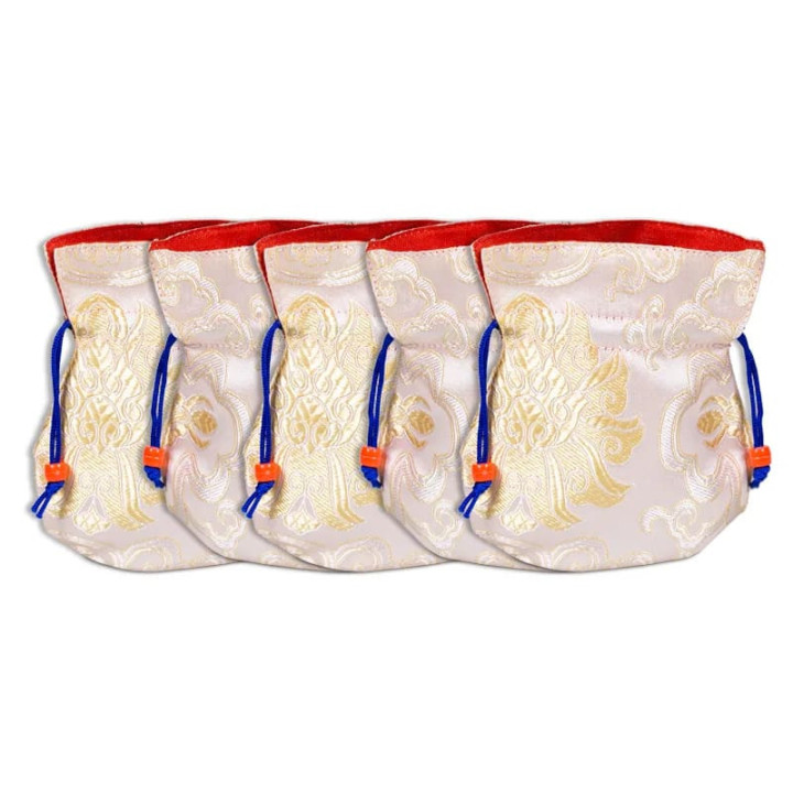 Bourse brocart blanc doublée | Pieralune