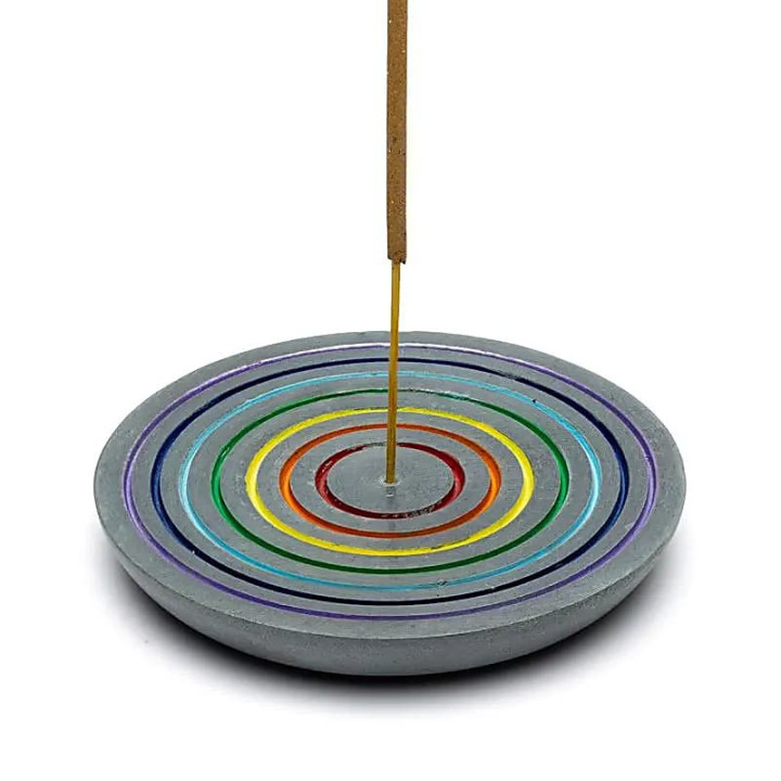 Brûle encens Arc en ciel pierre ollaire noire | Pieralune