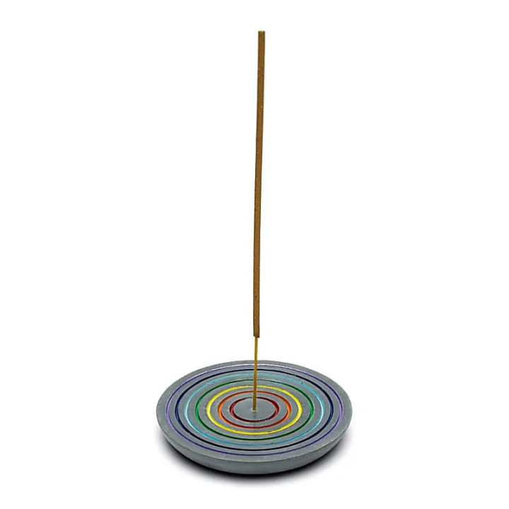 Brûle encens Arc en ciel pierre ollaire noire | Pieralune