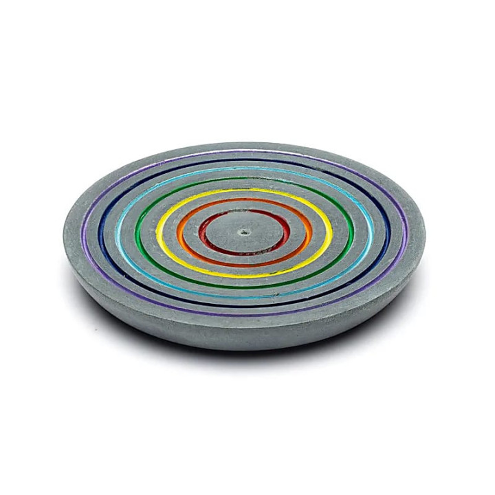 Brûle encens Arc en ciel pierre ollaire noire | Pieralune