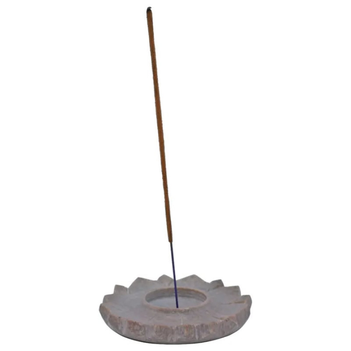 Bougeoir/brûle encens lotus pierre ollaire naturelle | Pieralune