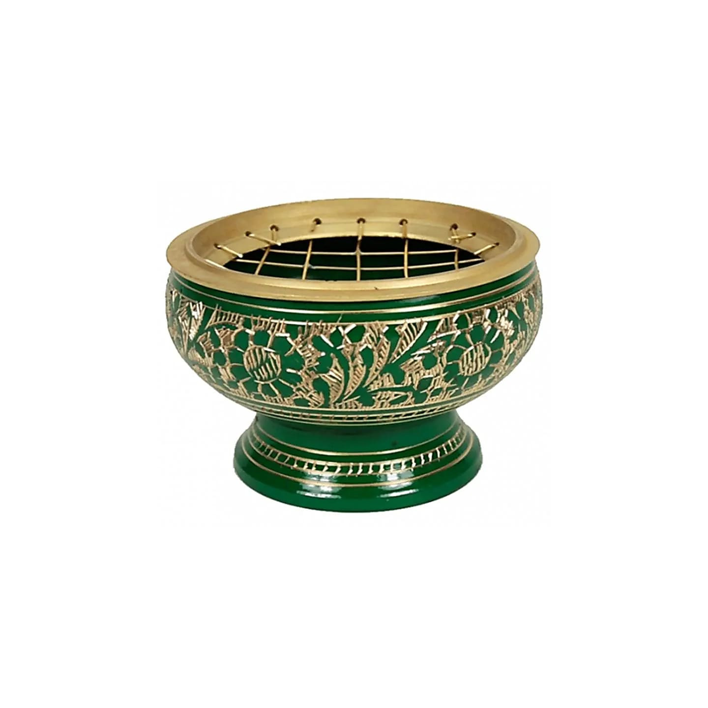 Brûle encens à charbon en laiton vert | Pieralune
